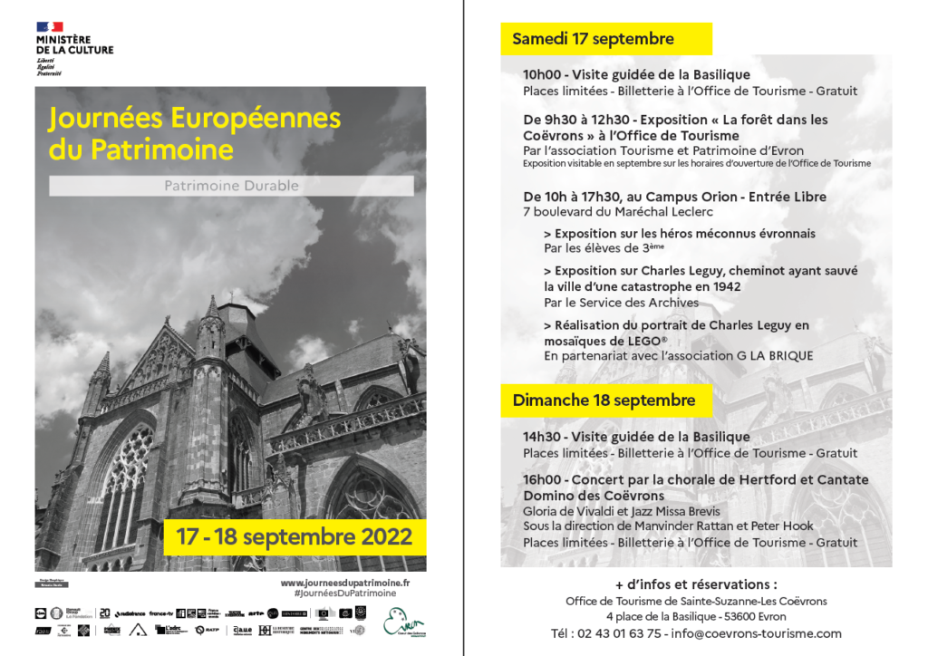 Flyer 2022 - Journées du patrimoine d'Evron